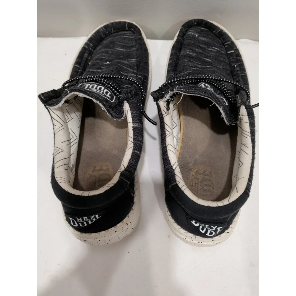 Hey Dude Wally Youth Stretch Slip-On Shoes Black Boys Size YT6